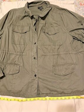 a.n.a Olive Green Drawstring Utility Jacket
